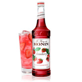 Monin botella de fresa 750 ml frontal mostrando color brillante
