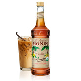 Monin botella frontal 750 ml mostrando etiqueta clara y presentación premium