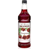Monin jarabe de granada botella frontal, envase 1 litro que facilita servicio profesional