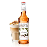 Monin botella frontal de hazelnut 750 ml mostrando diseño y volumen