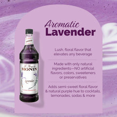 Monin jarabe de lavanda en cóctel realzando aroma floral