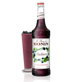 Monin jarabe de zarzamora frontal en botella 750 ml mostrando presentación y color