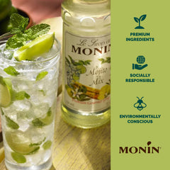 Monin mojito mix comparación de tamaño de la botella para control de porciones