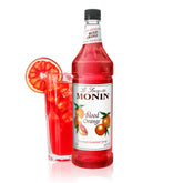 Monin botella frontal color rubí y beneficio visual en bebidas
