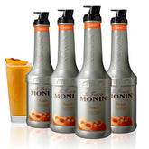 Monin puré de durazno botella frontal presentación profesional y uso inmediato