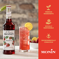 Comparación de tamaño Monin 48 onzas junto a utensilios de barra útil para compras
