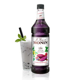 Monin botella frontal mostrando color violeta intenso y atractivo