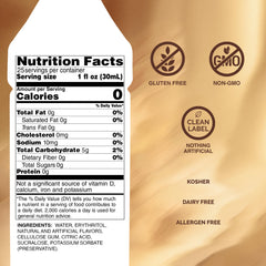 Monin detalle de etiqueta con origen Madagascar y notas de vainilla, claridad en ingredientes