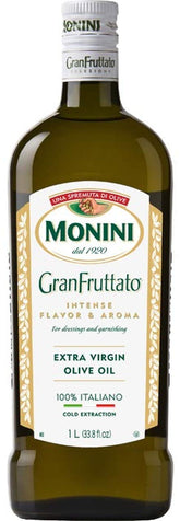 Monini GranFruttato botella frontal mostrando diseño y calidad