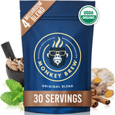 Monkey Brew envase frontal mostrando diseño y beneficios clave