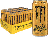 Lata Monster Java Salted Caramel vista frontal mostrando diseño dorado y logotipo Monster