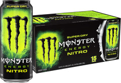 Monster Nitro Super Dry lata frontal mostrando el diseño y marca, ideal para reconocimiento