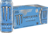 Monster Ultra Blue lata frontal mostrando diseño y frescura