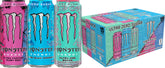 Monster lata frontal del pack de 15 latas mostrando variedad y conveniencia