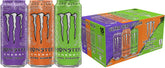 Monster paquete Ultra frontal mostrando las tres latas y variedad de sabores para elegir