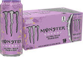 Monster lata frente mostrando diseño y sabor maracuyá refrescante