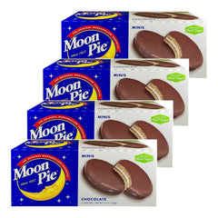 MoonPie empaque frontal mostrando 4 cajas y 48 mini sándwiches, conveniencia MoonPie