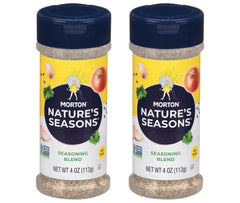 Morton Nature's Seasons frente del empaque mostrando el frasco práctico y compacto