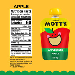 Paquete de 20 Mott's pouches listo para almacenar y llevar