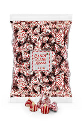 Munchique Candy Cane Kisses vista frontal bolsa festiva y cantidad grande