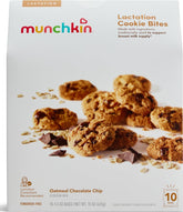 Munchkin paquete frontal mostrando 10 bolsitas, conveniencia portátil