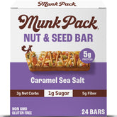 Munk Pack empaque frontal mostrando sabor Caramel Sea Salt y conveniencia