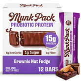 Munk Pack empaque frontal mostrando 12 barras, conveniente para llevar