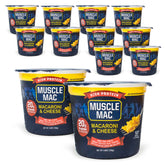 MUSCLE MAC vista frontal del paquete mostrando 12 tazas y beneficio práctico