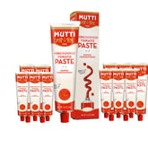 Mutti tubo frente mostrando etiqueta y diseño práctico, realza sabor