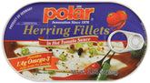 MW Polar lata frontal mostrando filetes y salsa picante, conserva sabor lista