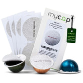 My-Cap pack frontal mostrando 200 sellos y ahorro ecológico