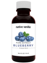 Native Vanilla botella frontal mostrando extracto de arándano y uso fácil