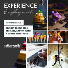 Native Vanilla etiqueta detallada con ingredientes claros y certificaciones, genera confianza