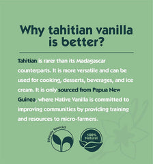 Native Vanilla partículas de vaina en el polvo aportando realismo