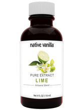 Native Vanilla botella frontal mostrando extracto puro de lima para repostería