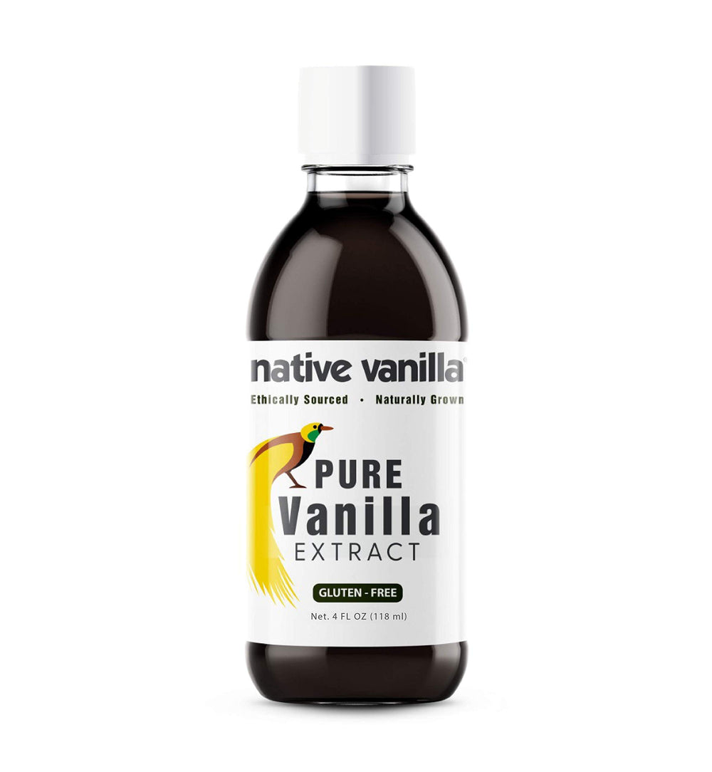 Native Vanilla vista frontal del empaque mostrando botella y diseño claro