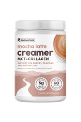 NativePath empaque frontal del Keto Creamer mostrando sabor mocha y 20 servicios