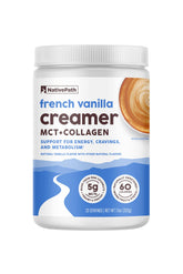 NativePath creamer frente del envase mostrando diseño y sabor French Vanilla