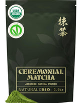 NaturaleBio envase frontal mostrando matcha ceremonial y frescura