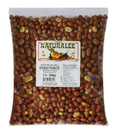 Naturalee bolsa frontal mostrando cacahuates con piel, conveniencia y cantidad