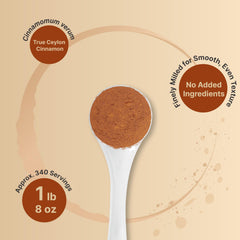 NatureBell canela espolvoreada sobre postre para aroma y sabor mejorados