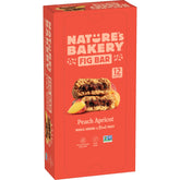 Nature's Bakery empaque frontal mostrando 12 barras, práctico y portátil