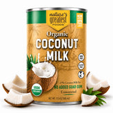 Nature's Greatest Foods lata frontal mostrando etiqueta orgánica y beneficio de pureza