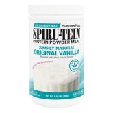 NaturesPlus SPIRU-TEIN frontal del envase, presentación clara y beneficios prácticos
