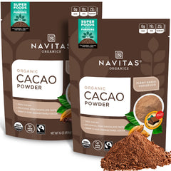 Navitas Organics frente del empaque mostrando bolsa y beneficios