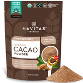 Navitas Organics frente del paquete mostrando 24 oz y diseño claro, confianza certificada