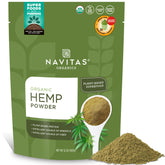 Navitas Organics vista frontal del empaque mostrando certificaciones y beneficio orgánico