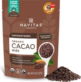 Navitas Organics paquete frontal mostrando 8 oz y beneficios orgánicos