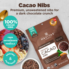 Navitas Organics primer plano de textura crujiente que añade contraste