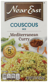 Near East caja frontal mostrando diseño y sabor curry, conveniencia inmediata